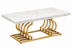 Table Basse Effet Marbre Blanc | Milano