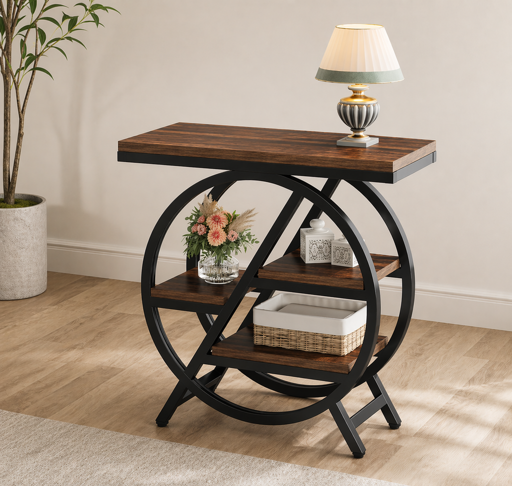 Table Basse Bois et Métal Noir | Vendôme