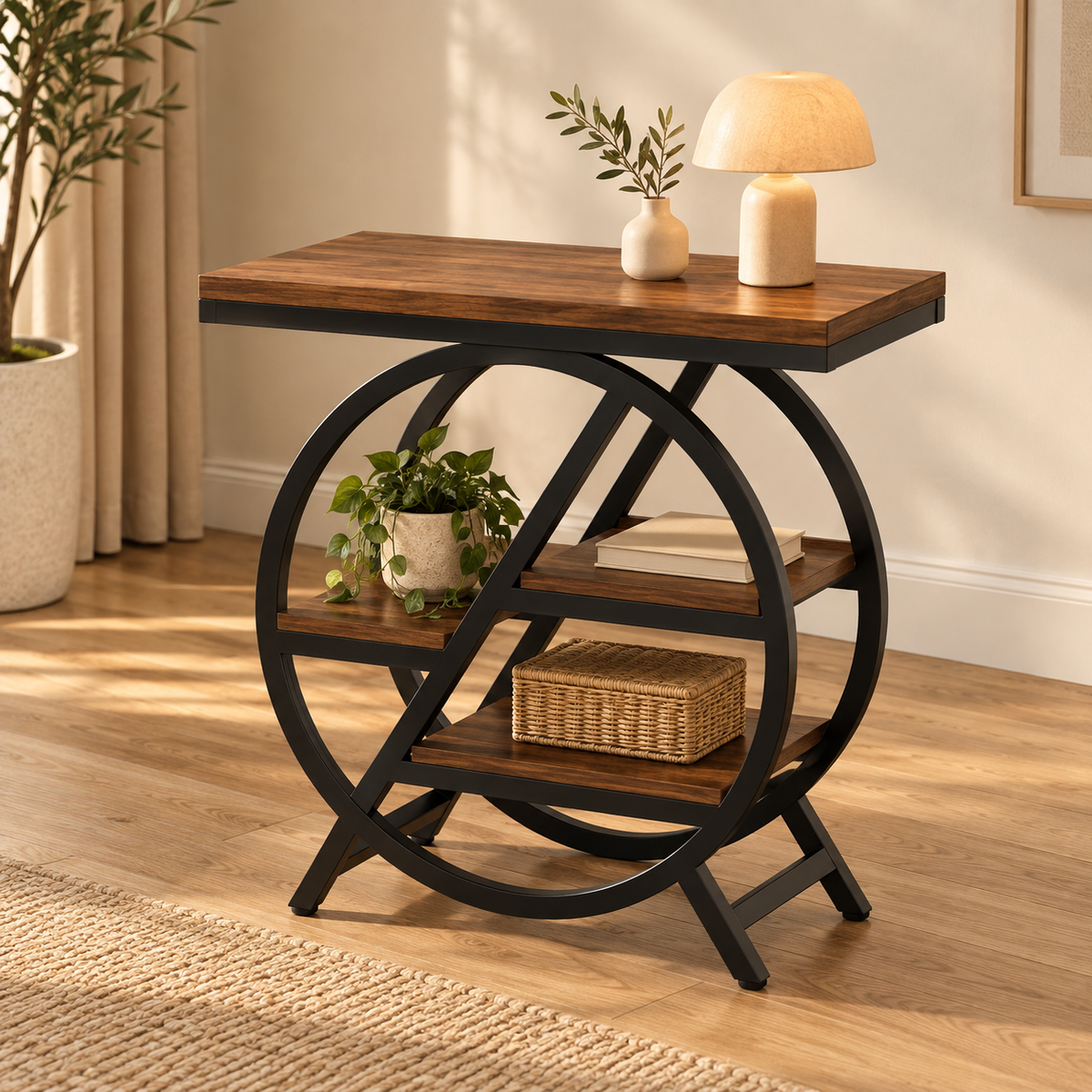 Table Basse Bois et Métal Noir | Vendôme