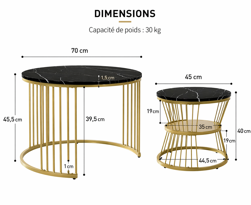Set de 2 Tables Basses | Bellagio