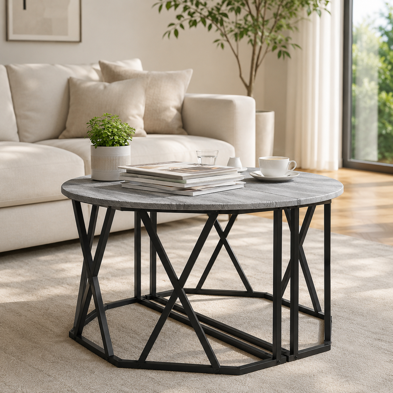 Table Basse Ronde Madera