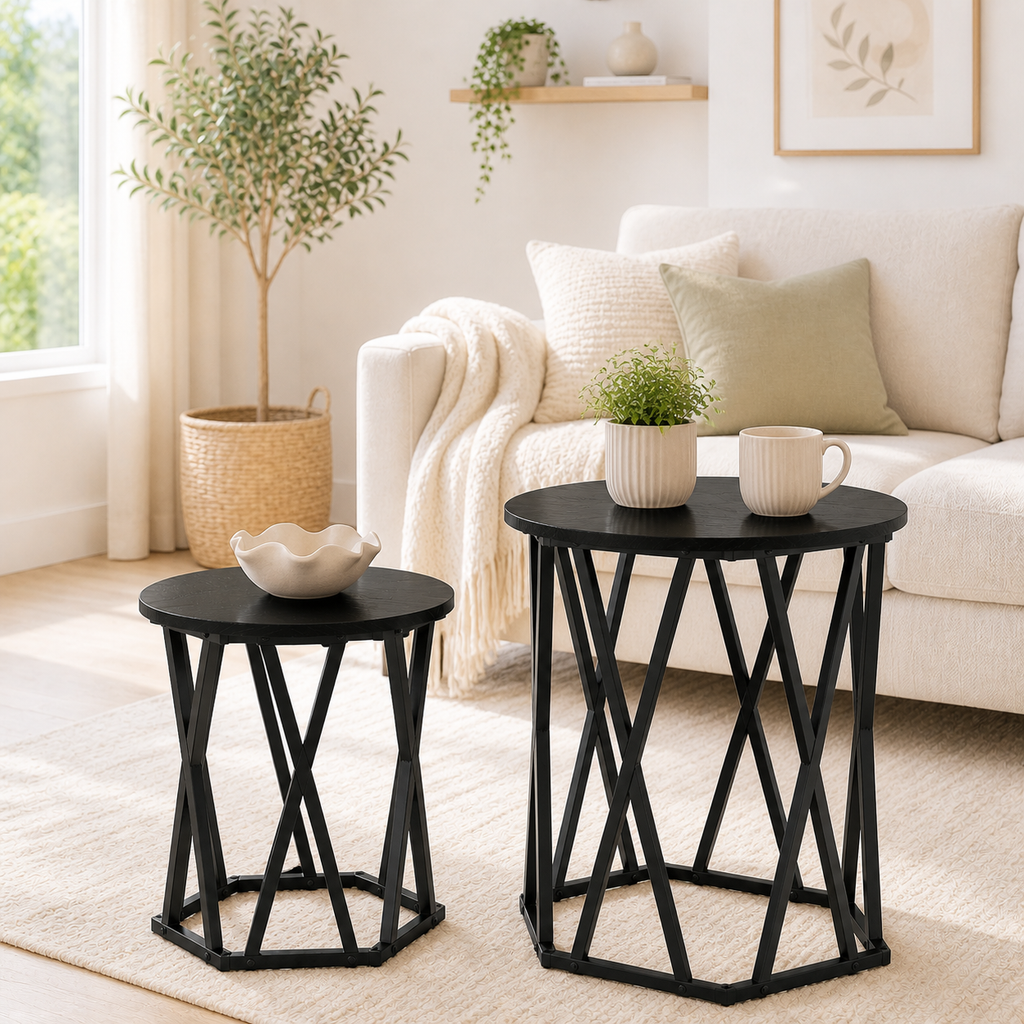 Lots de 2 Tables Basses Rondes Gigognes | Astra