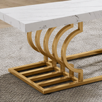 Table Basse Effet Marbre Blanc | Milano