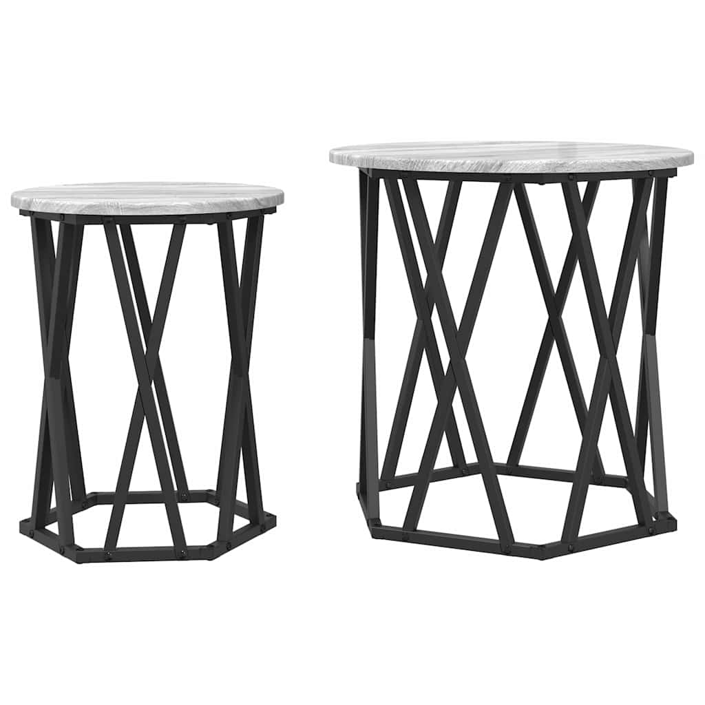 Lots de 2 Tables Basses Rondes Gigognes | Astra